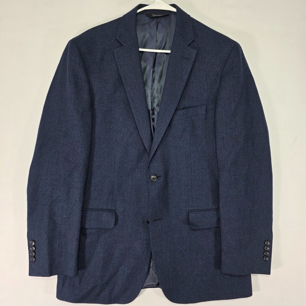 JOS A BANK Men's Sport Coat Blazer Two Button Navy Blue Linen Wool‎ Size 41L